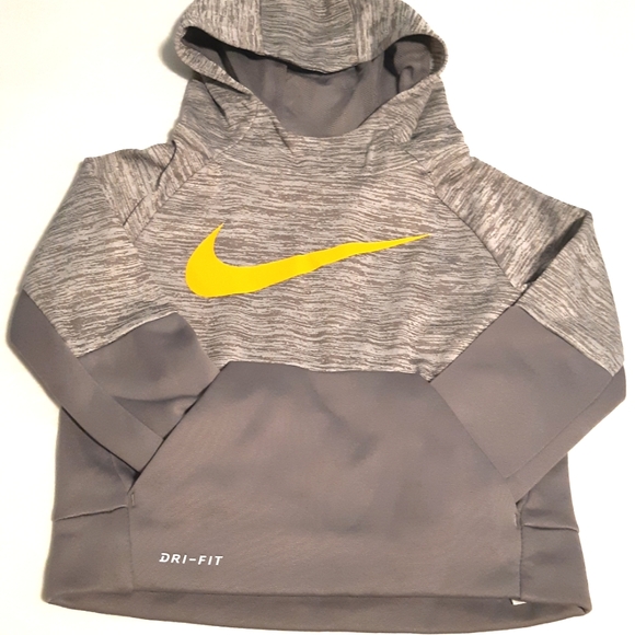 Nike Pullover Hoodie For Boys Size 2T Gray Color With yellow Symbol, - Picture 1 of 10